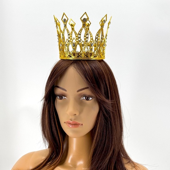 Vintage Ethereal Cosplay Rhinestone Quinceanera Wedding Bride Crown Headpiece - Picture 3 of 9